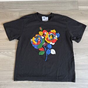 Adidas‎ Originals Rich Mnisi Black Floral Print Shirt Womens Size Large